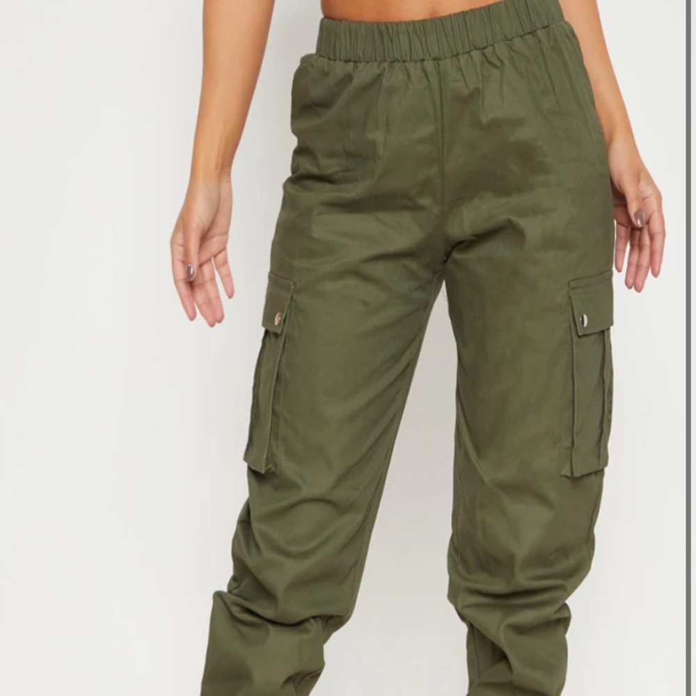 Khaki Pocket Detail Cargo Pants